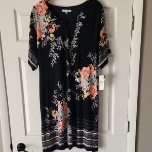 Studio One Floral Navy Blue Dress Size 2X